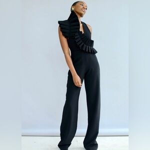 Andrea Iyamah Black Ruffle Jumpsuit